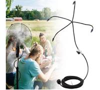 Kit de brumisation pour ventilateurs,brumisateurs 5m+4 buses en laiton rotatives à 360 °(ventilateur non inclus)