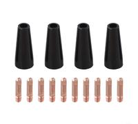 Kit de buse de soudage MIG sans gaz et embout de contact pour torches 14AK et 15AK, pointes de fils de 0,6 mm et 0,8 mm, contient 4 buses + 10 embouts de contact comme consommables de rechange