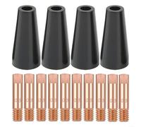 Kit de buse MIG et embout de contact, embouts de contact en cuivre de 0,8 mm avec 4 buses incluses, compatible avec les torches de soudage 14AK, 15AK, MB14 et MB15