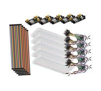 Kit de Câblage pour Plaque D’essai 830 Trous, 5 Pièces | Module D’alimentation 5 V et 3,3 V, 65 Connecteurs et 40 Broches 20cm, Usage Laboratoire et Industrie