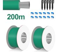 Kit de câble périphérique Izrielar 200 m pour robot tondeuse avec 700 piquets + 24 connecteurs de câble pour robot tondeuse