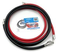 Kit de câbles de batterie 50 mm² - 200 cm, câbles électriques en cuivre avec cosses à œillet M8, rouge et noir