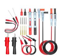 Kit de Câbles de Test pour Multimètre Professionnel - Ensemble Complet avec Pinces Crocodiles Robustes, Sondes de Précision, Connecteurs Universels (U-Shape), Broches de Test Dorées et Extensions.