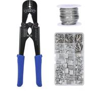 Kit de câbles en acier pour systèmes de tension, comprenant 15 mètres de câble et des manchons en aluminium, idéal pour les garde-corps, les clôtures, les bateaux et les projets de bricolage