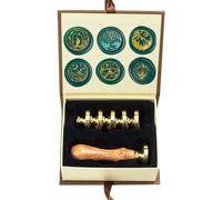 Kit de cachets en cire - 6 tampons interchangeables - Diamètre de 3 cm - Transparents