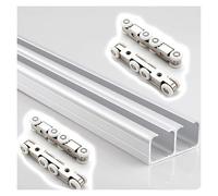 Kit de Cadre de Porte coulissante Double réglable - Quincaillerie de Porte de Grange en Aluminium à Fermeture Douce pour Garage, Atelier, Bureau, Gymnase et placards (240 cm/94,4 po)