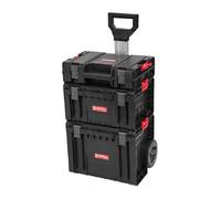 Qbrick System – Kit de caisse à outils System Pro Set 1 – Sur roulettes, 3 compartiments, Noir