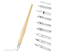 Kit de calligraphie – comprenant un porte-stylo avec 1 support pour crayon et 9 plumes pour le dessin, les croquis et la cartographie