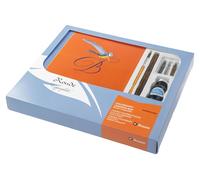 Kit de calligraphie pour enfants, comprenant 3 plumes, un porte-plume, un pinceau, de l'encre et un cahier