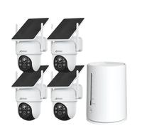 Kit de caméra de sécurité solaire sans fil, résolution 2K, détection PIR, 4 caméras 4CH NVR