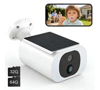 Kit de caméra de surveillance sans fil 4 MP/2K à énergie solaire et batterie rechargeable, pour l'extérieur, avec Wi-Fi, audio et détecteur de mouvement PIR, vision nocturne couleur