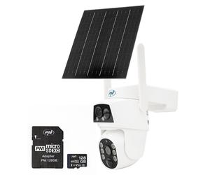 Kit de caméra de surveillance vidéo PTZ 4G GSM PNI IP894 et carte microSD de 128 Go PNI
