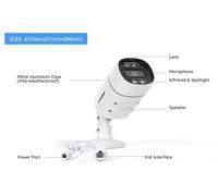 Kit de caméras de surveillance - Ensemble de 2 caméras IP Bullet PoE - 5 MP - Détection faciale - IP66 - Vision nocturne couleur - Audio bidirectionnel - H.265