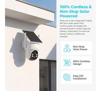 Kit de caméras de surveillance - Système extérieur sans fil alimenté par énergie solaire - 6 caméras - 4 MP - Wi-Fi - Enregistreur vidéo réseau (NVR) 10 canaux - Vision nocturne en couleur
