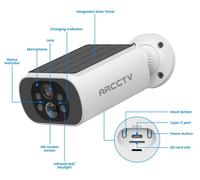 Kit de caméras de surveillance WLAN solaires - 4 caméras - 4 mégapixels - Détection de personnes - Alarme avec sirène - Audio bidirectionnel - Sans fil, pour une utilisation extérieure