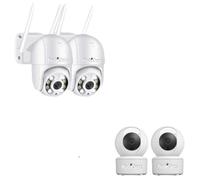 Kit de caméras, pack 2+2, RobiCam, Ultra HD, rotation à 360 degrés, image grand angle, notifications, application mobile e