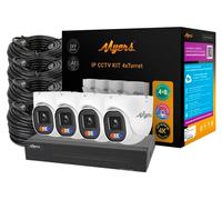Kit de caméras PoE, 8 ports, 8 MP, 4 caméras dôme FADA Myers