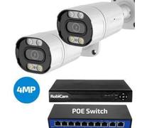 Kit de caméras POE, caméras bullet, 4 MP, enregistreur NVR, commutateur POE