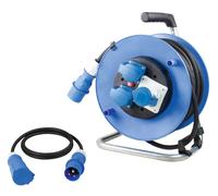 Kit de camping as-Schwabe : enrouleur de câble, rallonge avec adaptateur CEE, prise Schuko, IP44