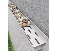 Kit De Caniveaux Extérieurs, Caniveau De Drainage pour Remplissage De Pavés, Système De Grilles D'égout avec Grille en Acier Inoxydable, 25x20cm(9 7/8x7 7/8")