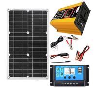 Kit De Capacité Solaire Avec Contrôle De Charge Smart - Panneau Étanche 18 W, Contrôleur 30 A, Onduleur 500 W, Écran D'état LCD, Système Solaire For Maison, Camping-car, Cabine