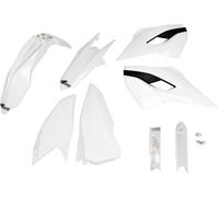 Kit de carénage UFO PLAST, 8 pièces, ensemble de carénage en plastique avec protection de fourche pour Husqvarna FE TE TX TC 125 - 450 cm³, année de fabrication 2015, couleur : blanc OEM