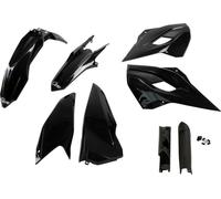 Kit de carénage UFO PLAST, 8 pièces, ensemble de carénage en plastique avec protection de fourche pour Husqvarna FE, TE, TX, TC 125 - 450 cm³, année de fabrication 2015, couleur : noir