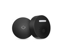 Kit de Carillon de Sonnette sans Fil Auto-alimenté Kinetic | Kit de sonnette cinétique auto-alimentée, bouton sans pile, carillon de porte enfichable sans fil(Black,EU Plug)