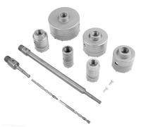 Kit de carottage 10 pièces - Tige d'extension SDS-Plus 350 mm - Pour béton/brique/bloc - Différentes tailles : 35/40/50/65/80/110 mm - Ensemble complet - Durable et polyvalent - Kit de perçage