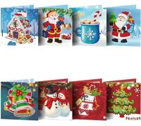 Kit de cartes de vœux "Diamant Painting" 5D, avec enveloppes vierges, pour les anniversaires et Noël
