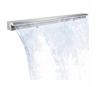 Kit de cascade avec déversoir en acier inoxydable 304 de 80 cm, comprenant un tube ondulé et un caisson. Élégante fontaine extérieure avec jet d'eau fluide, durable et facile à installer, id