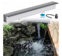 Kit de cascade avec déversoir en acier inoxydable, tuyau ondulé pour extérieur, fontaine cascade rectangulaire, kit de décoration de bassin avec raccord de tuyau pour jardins et piscines, él
