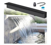 Kit de cascade avec déversoir en tubes ondulés pour extérieur, élégant kit de fontaine cascade en acier inoxydable de 95 cm - Aménagement aquatique extérieur pour terrasse, jardin et détente