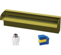 Kit de cascade avec déversoir en tubes ondulés pour extérieur, personnalisable, avec lame en acier inoxydable de 160 cm (63 po) pour piscines enterrées, jardins et rocailles - Déversoir plus