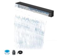 Kit de cascade avec déversoir intégré et tuyaux ondulés pour extérieur, fontaine en acier inoxydable - Déversoir encastré de 70 cm (27,5 po) pour intérieur/extérieur, bassin décoratif à lame