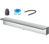 Kit de cascade avec déversoir, tubes ondulés pour extérieur, lame de fontaine en acier inoxydable pour décoration de piscine extérieure, fontaine murale de jardin, kit de cascade argentée de