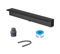 Kit de cascade avec tuyau ondulé pour extérieur, caisson de cascade en acier inoxydable de 90 cm - Kit de fontaine extérieure pour patios, jardins, spas, bassins à carpes koï et piscines - F