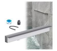 Kit de cascade avec tuyau ondulé pour extérieur, cascade en acier inoxydable pour décoration extérieure, fontaine murale encastrée pour bassins, spas et jardins, largeur 12/78 pouces (185 cm