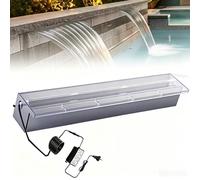 Kit De Cascade De 30cm pour Bassin,Cascade Bassin,Lame d' Eau Piscine Jardin en Acrylique avec LED 16 Couleurs,Convient pour Les Jardins,Les Cours,Les Piscines,Les Étangs,Etc.