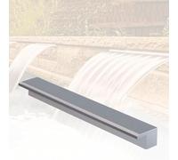 Kit de Cascade en Acier Inoxydable avec Lame de 50 cm pour Bassin, Fontaine et aménagements Aquatiques intérieurs et extérieurs, avec connecteur (argenté)