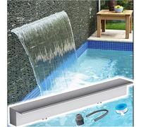 Kit de Cascade en Acier Inoxydable pour Bassin, Caisson de 71 cm (28 po) avec raccords de tuyauterie, pour la décoration de Jardin, terrasse et Piscine. Modèle Personnalisable de 70 cm.