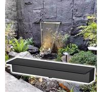 Kit de cascade en acier inoxydable pour bassin - Fontaine de jardin d'extérieur avec accessoires de 20 à 203 cm, parfaite pour décoration de piscine, noir (200 cm)