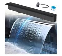 Kit de Cascade Personnalisable pour Jardin et terrasse, sans Pompe, idéal pour piscines et bassins, Fontaine Noire de 132 cm (52 Pouces).