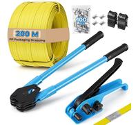 Kit de cerclage avec sangle en polypropylène, outil de tension et système de scellage, de 13 à 19 mm