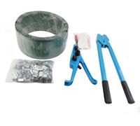 Kit de cerclage, kit d'outils pour l'emballage de palettes comprenant un tendeur et 200 agrafes pour PET et PP de 1/2 à 3/4 pouce