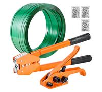 VEVOR Kit Cerclage Feuillard PET 304,8 m Kit Cerclage Palette Manuel avec Outil et Tendeur pour Emballage, Entrepôts, Déménagement, Stockage et Transport de Marchandises, avec 300 Scellés en Métal
