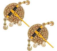 Kit de chaînes et attaches VEVOR, attaches de charge à cliquet 3/8"-1/2" 9200 lbs limite de charge de travail, chaînes 3/8" x 10' G80 avec crochet de préhension, attaches à cliquet et chaînes pour le