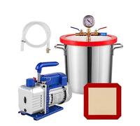 Kit de chambre à vide de 3 gallons (13 litres) avec pompe à vide à un étage de 3 CFM 1/4HP 3CFM for éliminer les gaz Durabilité, Efficacité