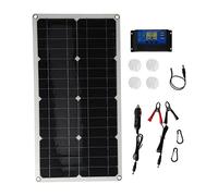 Kit de chargeur solaire portable Module PV monocristallin 12/24 V 25 W Câble d’extension de contrôleur de charge 30 A