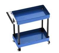 Kit de Chariot à Outils Mobile à 2 Niveaux, Rangement D'outils surdimensionné pour Atelier de Réparation de Garage et Accessoires de Voiture (Bleu)